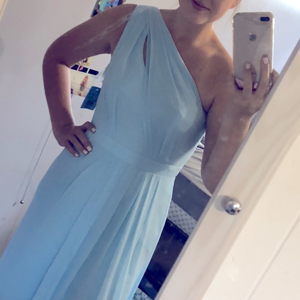 David’s Bridal Blue Bridesmaid Dress